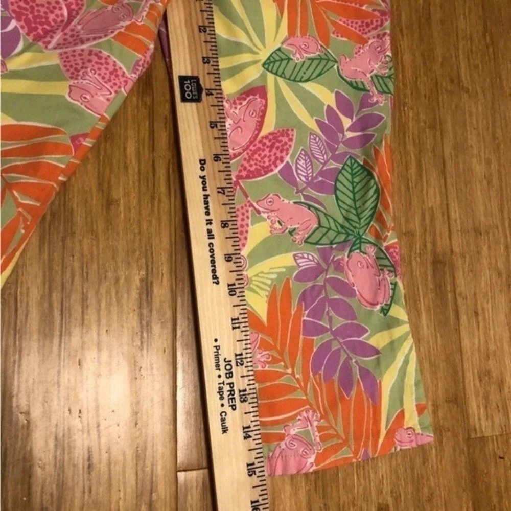 Vintage White Tag Lilly Pulitzer girls SZ 8 Bottoms Up frog print‎ cotton pants